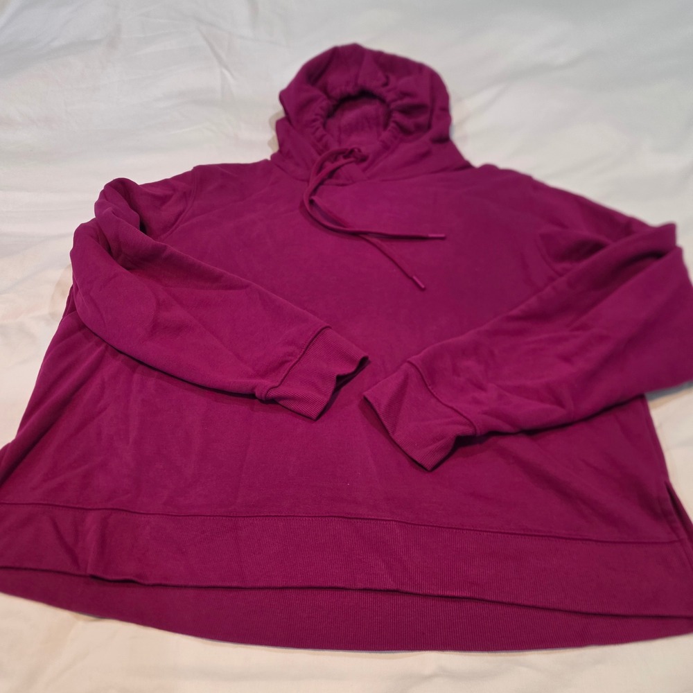 Tek Gear Ultrasoft Fleece Hoodie Womens XXL Magenta Excellent Side Slit Pullover